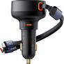 Автоаккумулятор, зарядное устройство Baseus Автомобильное зарядное Enjoyment Pro C+Retractable C Cable 60W Cluster Black
