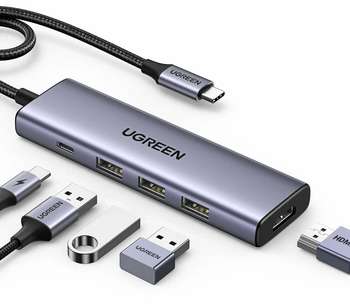 USB-концентратор UGREEN Док-станция CM511-15596 Space Gray