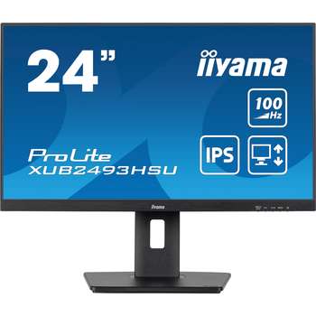 Монитор IIYAMA LCD 23.8" XUB2493HSU-B7 {IPS 1920x1080 100Hz 1ms 300cd HDMI DisplayPort USB M/M Pivot HAS}