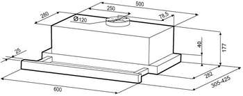 Вытяжка KRONA встраиваемая Kamilla 600 Glass белый управление: кулисные переключатели