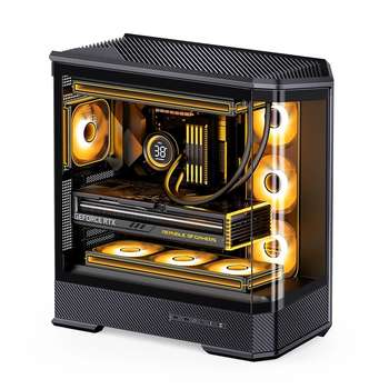 Корпус JONSBO D400 Black без БП, боковая панель из закаленного стекла , mini-ITX, micro-ATX, ATX, черный
