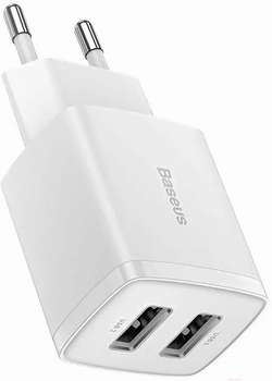 Аккумулятор для электроинструмента Baseus Сетевое зарядное устройство Compact Charger CCCP10UE White