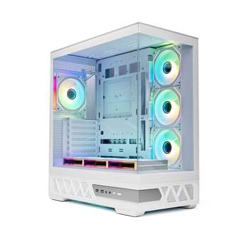 Корпус XASTRA Q700 7ARGB-C10-UC White ATX/Aquarium/Screewless/7x120mm ARGB PWM mirror fans/Argb+PWM HUB 10port/Type C Q700-7FM12A-C10-UC-WH