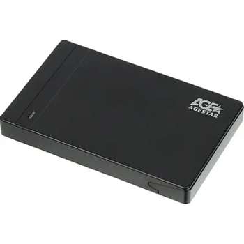 Бокс для HDD AgeStar 3UB2P3  пластик, чёрный. UASP USB 3.0 Внешний корпус 2.5" SATAIII HDD/SS