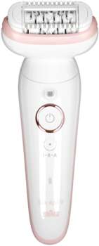 Эпилятор BRAUN SES9-030 скор.:2 насад.:3 от электр.сети от аккум. белый/розовый