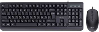 Комплект (клавиатура+мышь) Acer Клавиатура + мышь OCC400 клав:черный мышь:черный USB