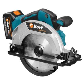 Пила BORT BHK-21LI-185 ЦИРКУЛЯРНАЯ АККУМУЛЯТОРНАЯ [93418590] {акб 2*3,0 АЧ + ЗУ, АКБ Makita 18V LXT, 0-3800 об/мин, диск 185 мм, 20 мм, 3 кг, аксессуаров 2 шт }