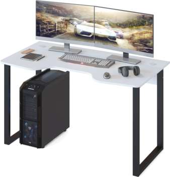 Компьютерный стол СОКОЛ Стол игровой КСТ-19 столешница ЛДСП белый