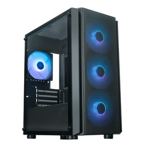 Корпус XASTRA A402M 4ARGB-C6 Black mATX/Mesh/full-size TG/ 4x120mm ARGB PWM fans/Argb+PWM HUB 6port/  A402M-4FC12A-BK-C6