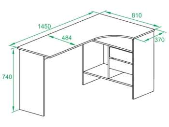 Компьютерный стол СОКОЛ Стол для компьютера СПм-25 П столешница ЛДСП белый 145x74x81см