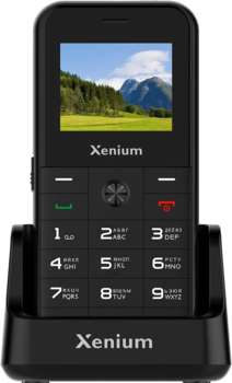 Сотовый телефон XENIUM Мобильный телефон X718 черный моноблок 2Sim 1.77" 128x160 Spreadtrum ThreadX RTOS 0.3Mpix GSM900/1800 MP3 FM microSD max32Gb