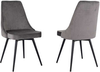 Стул БЮРОКРАТ для дома CH-K4_SP_2 с повор.мех. комплект 2шт т.серый Holland 18 металл черный на ножках