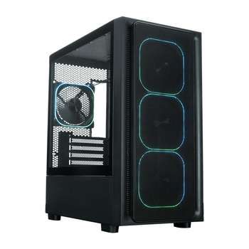 Корпус XASTRA A411M 4ARGB-FG Black mATX/Mesh /ScrewlessTG+mesh panel/ 4x120mm ARGB PWM FG fans/ A411M-4FG12A