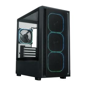 Корпус XASTRA A411M 4ARGB-FG Black mATX/Mesh /ScrewlessTG+mesh panel/ 4x120mm ARGB PWM FG fans/ A411M-4FG12A