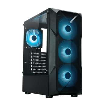 Корпус XASTRA A304 4ARGB Black ATX/Mesh/half-size TG/4x120mm ARGB FC fans/ A304-4FC12A