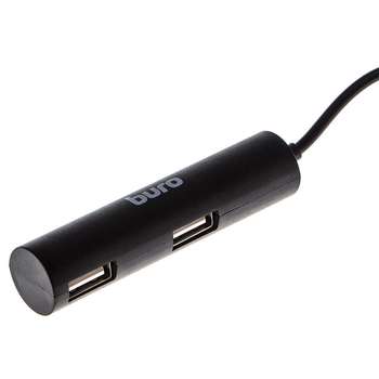 Контроллер BURO Разветвитель USB 2.0 BU-HUB4-0.5R-U2.0 4порт. черный
