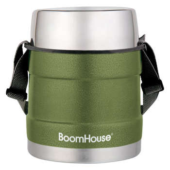 Термос BoomHouse 1 л для еды/напитков с широким горлом,  RIBBED, контейнер, нержавеющая сталь SUS304, 700322