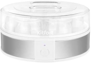 Йогуртница KITFORT КТ-6405 20Вт 7б. 180мл упр.:механич. серебристый/белый