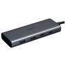Медиаконвертер UGREEN Конвертер CM498  4-in-1 4K@60Hz USB-C to 2*USB-A 3.2+2*USB-C 3.2+2*HDMI+PD Port Converter. Цвет:серый