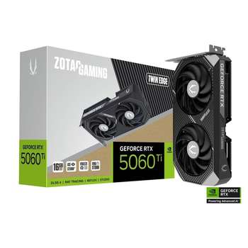 Видеокарта Zotac GAMING GeForce RTX 5060 Ti Twin Edge 16Gb DDR7 128 bit  2407/2572 MHz  3*DP/HDMI  2*FAN  RTL