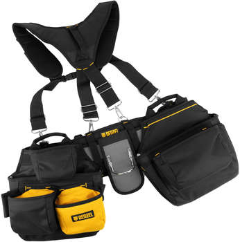 Сумка для инструментов DENZEL Пояс для инструментов 90290 10л 20карм. черный/желтый