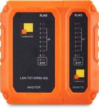 Измерительная техника LANMASTER Тестер кабельный LAN-TST-WRM-300 оранжевый/черный