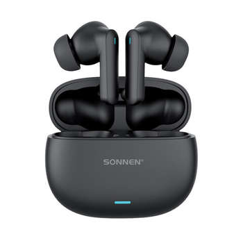 Беспроводные наушники SONNEN Наушники беспроводные TWS внутриканальные, гибридное шумоподавление ANC + ENC, PREMIUM EP-BH33B, Bluetooth 5.3, черные, 514123