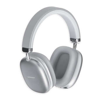 Беспроводные наушники SONNEN Наушники беспроводные накладные полноразмерные раздвижные мультирежимные, HP-B12S, Bluetooth 5.4, серебристые, 514127
