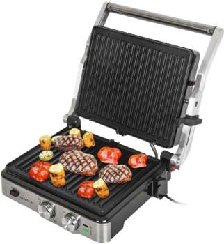 Гриль SUPRA ЭлектроGS-7620 2000Вт черный/серебристый