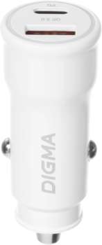 Автомобильная зарядка для устройств Digma Автомобильное зар./устр. DGC2С 20W 3A