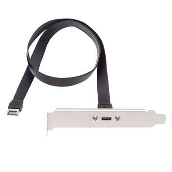 Внутренний шлейф Orient C082E-20 Планка портов в корпус 1xUSB Type-C, USB3.2 Gen2x2, кабель Type-E 20Gbps, длина 30см, oem