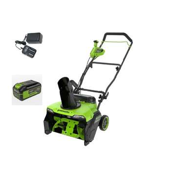 Снегоуборщик GREENWORKS GD40STX2 аккумуляторный, 40V, 51 см, с 1хАКБ 5 Ач и ЗУ [2603407UG]