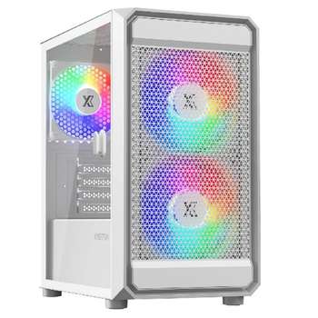 Корпус XASTRA A303M 3FRGB White mATX/Mesh/ tempered glass / 2x140mm + 1x120mm FRGB fans/ Door/ A303M-2FC14F-1FC12F-D-WH