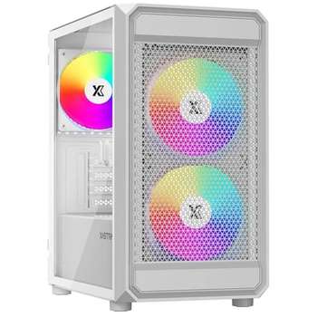 Корпус XASTRA A303M 3ARGB White mATX/Mesh/ tempered glass / 2x140mm + 1x120mm ARGB PWM fans/ Door/ A303M-2FC14A-1FC12A-D-WH