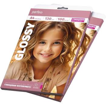 Фотобумага Perfeo А4 130 г/м2 глянцевая 100л