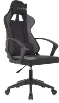 Игровое кресло ZOMBIE Кресло игровое Carry черный/серый с подголов. крестов. пластик пластик черный