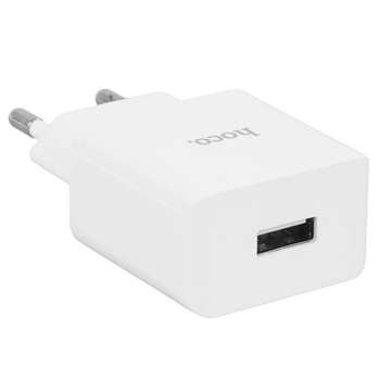 Зарядка, аккумулятор HOCO C106A/ Сетевое ЗУ/ 1 USB/ Выход: 10.5W/ White