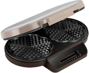 Бутербродница KITFORT Вафельница КТ-3637 1200Вт бежевый/серебристый