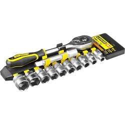 Набор инструментов STAYER Набор "STANDARD": Торцовые головки  на пластиковом рельсе, трещотка, удлинитель, 10-24мм, 12 предметов [27750-H12]