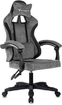 Игровое кресло KNIGHT Кресло игровое Wolf серый/черный крестов. пластик