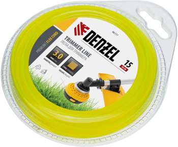 Аксессуар для садового инструмента DENZEL Леска для садовых триммеров 96117 d=3мм L=15м